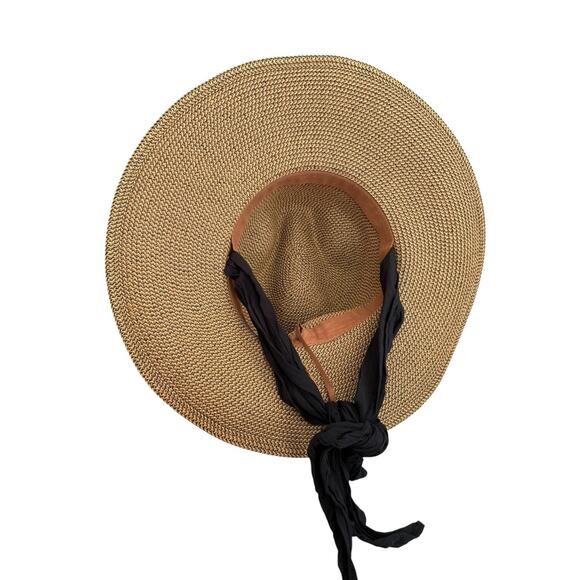 San Diego Hat Co Wide Brim Straw Hat Tan Brown Chin Strap Sun Beach Outdoor main image 2